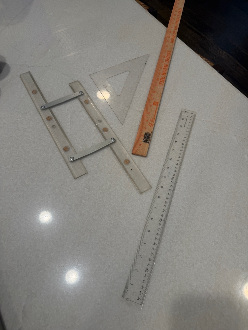 Set of Transparent quilting Rulers with Adjustable Drafting Gauge